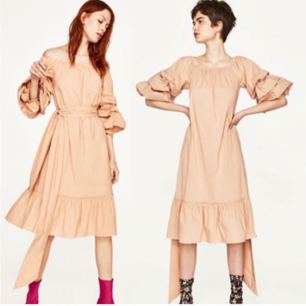Zara puff sleeve dress